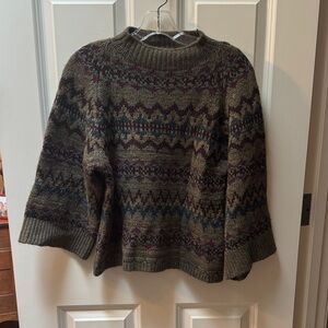 Polo by Ralph Lauren Olive Patterned Turtleneck Sweater